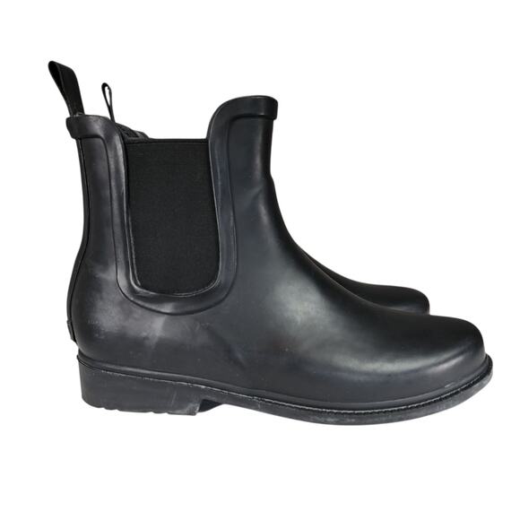 J‎ Crew Chelsea Ankle Boots sz 7 Womens Black Rain Booties Waterproof 7" Work - Picture 2 of 12